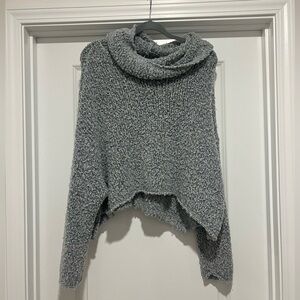 Free People Charcoal Cowl Neck Sweater